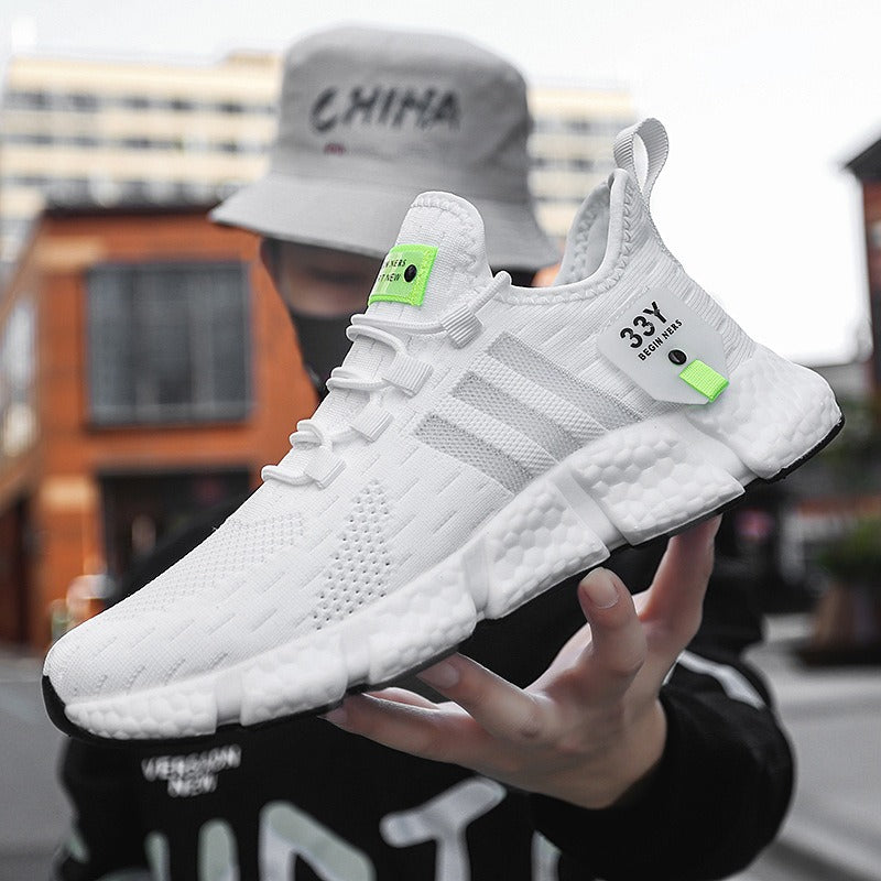 Breathable running shoes with lightweight mesh surface