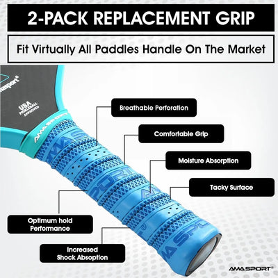 2Packs Pickleball Paddle Grip Tape with Raised Ridge,Replacement Pickleball Overgrip Wrap,Universal PickleBall Sport Accessories