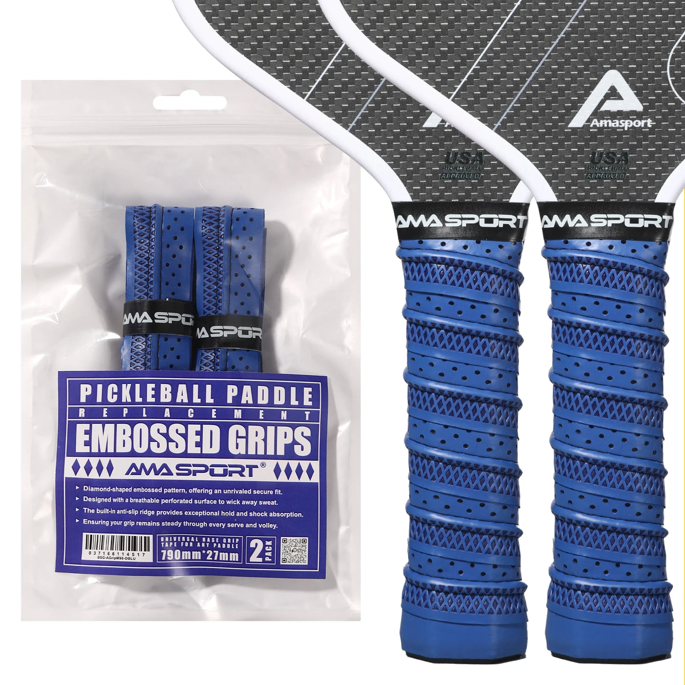 2Packs Pickleball Paddle Grip Tape with Raised Ridge,Replacement Pickleball Overgrip Wrap,Universal PickleBall Sport Accessories