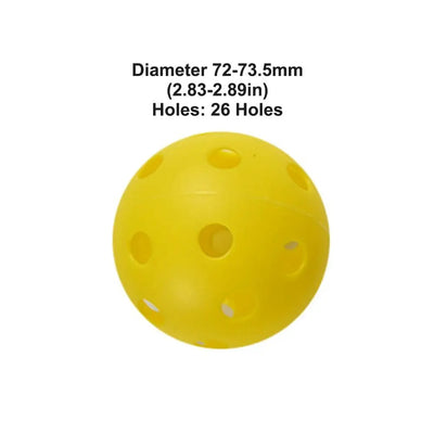6pcs Portable 26 Holes Pickleball Balls PVC Balanced Pickle Balls with Bag High Bounce Crack-Resistant Competition Ball Indoor