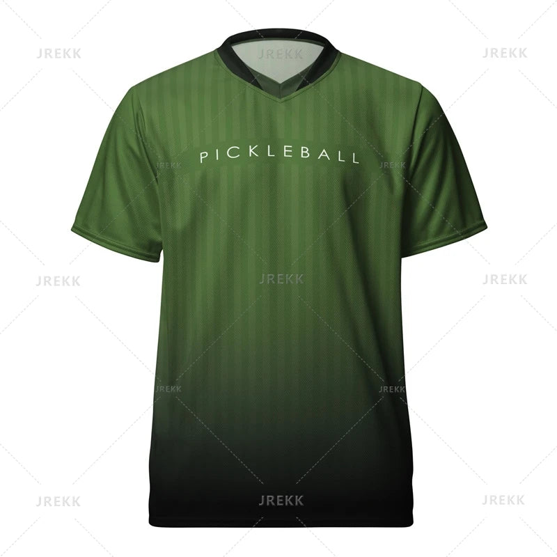 Gradient 3D Printed Pickleball T-shirt Summer Quick Dry Sports Graphic T Shirt For Men Fitness Short Sleeves Loose Tee Tops