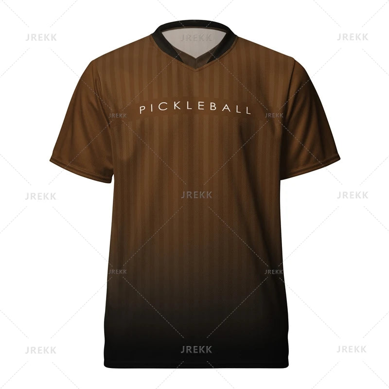 Gradient 3D Printed Pickleball T-shirt Summer Quick Dry Sports Graphic T Shirt For Men Fitness Short Sleeves Loose Tee Tops
