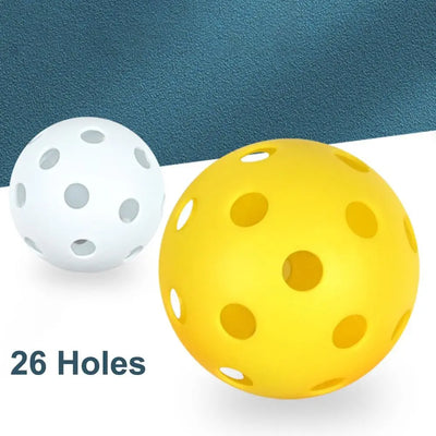 6pcs Portable 26 Holes Pickleball Balls PVC Balanced Pickle Balls with Bag High Bounce Crack-Resistant Competition Ball Indoor