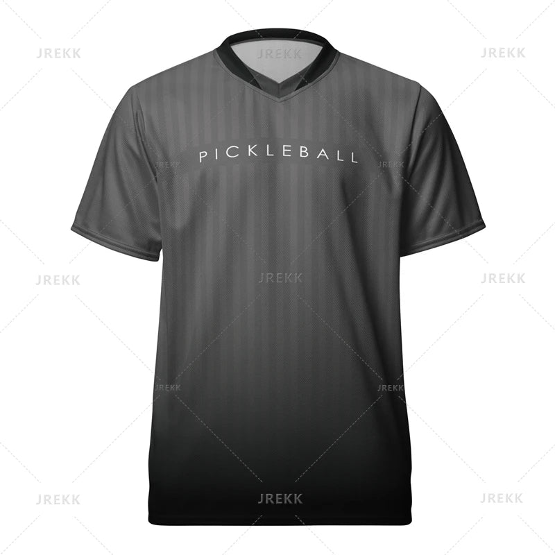 Gradient 3D Printed Pickleball T-shirt Summer Quick Dry Sports Graphic T Shirt For Men Fitness Short Sleeves Loose Tee Tops