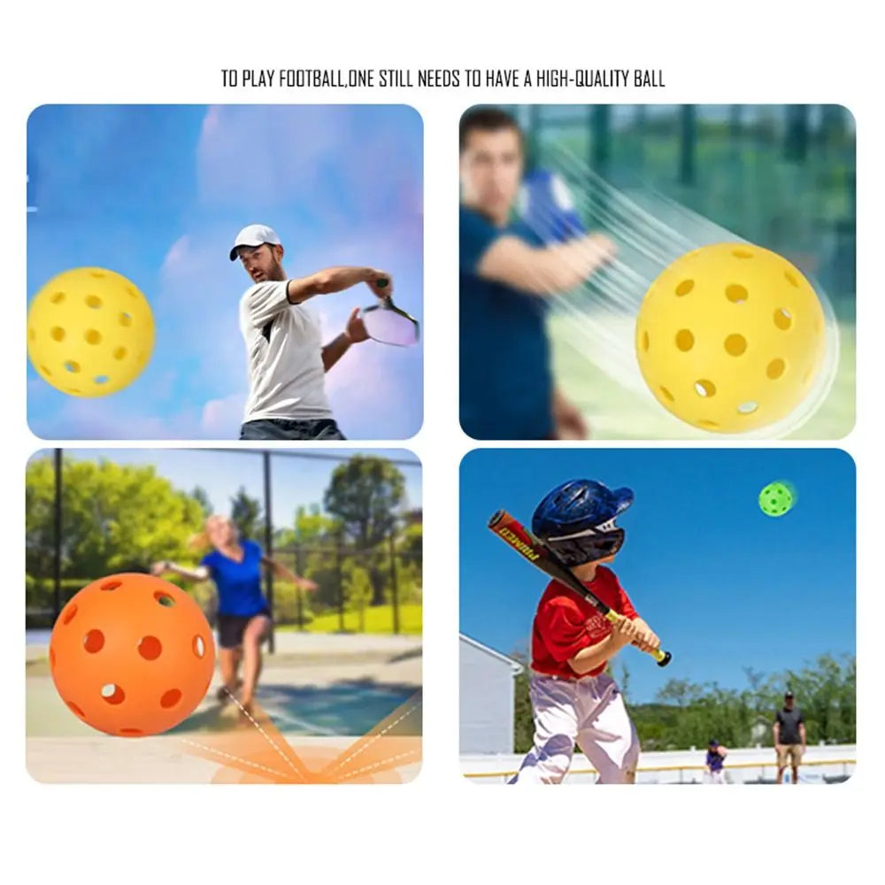 6pcs Portable 26 Holes Pickleball Balls PVC Balanced Pickle Balls with Bag High Bounce Crack-Resistant Competition Ball Indoor
