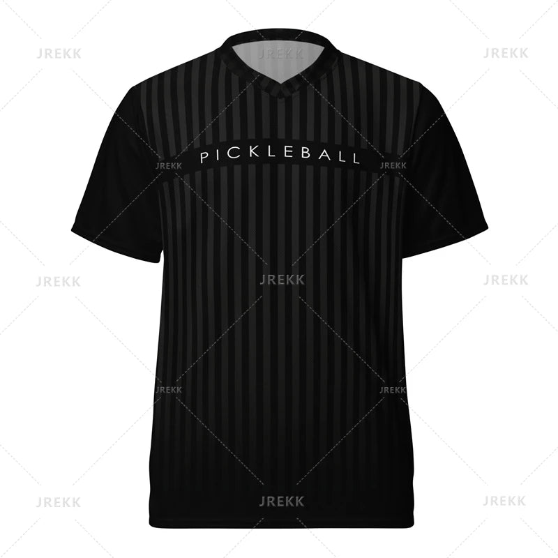 Gradient 3D Printed Pickleball T-shirt Summer Quick Dry Sports Graphic T Shirt For Men Fitness Short Sleeves Loose Tee Tops